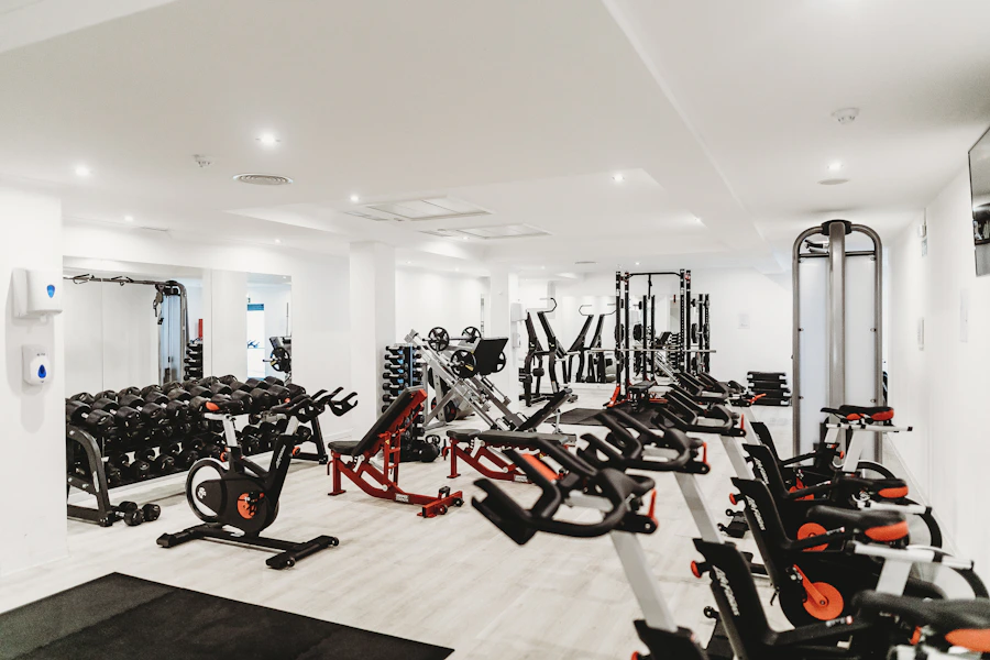 FORGE GYM interior with dramatic lighting